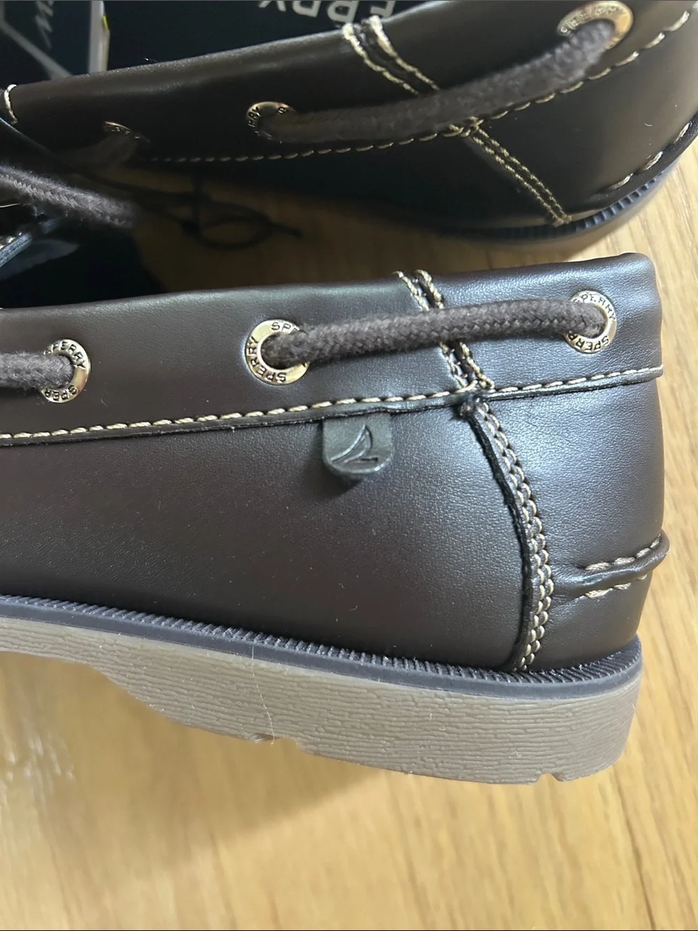 NWOT Sperry Men’s Brown Leather 2-Eye Boat Shoes, Size 9.5